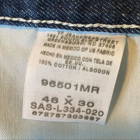 96501MR Wrangler Dark Wash jean 46x30 - Picture 3 of 4
